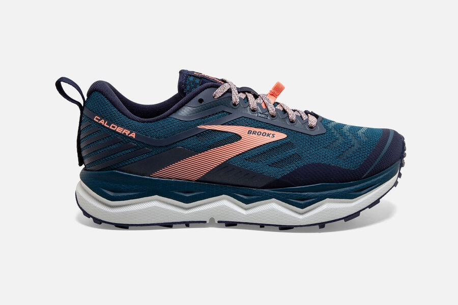 Brooks Caldera 4 Womens Australia - Trail Running Shoes - Blue/Navy/Flower (456-SPIYG)